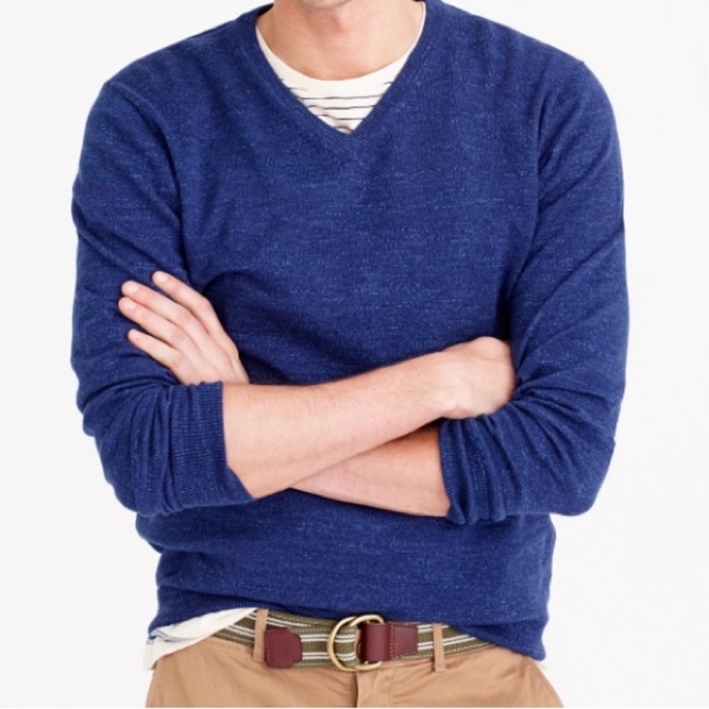 J Crew Cotton Melange v-neck, men's large
